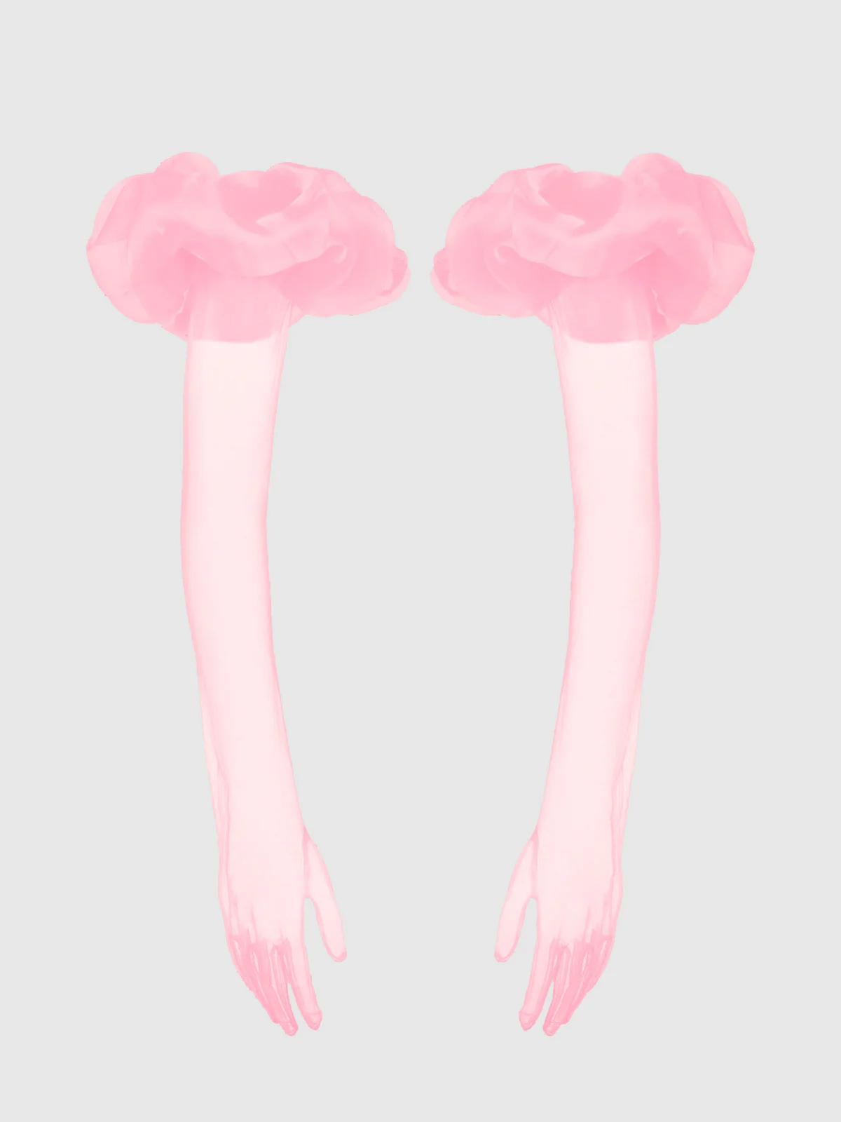 Chiffon Long Glove With Puff - Image 3