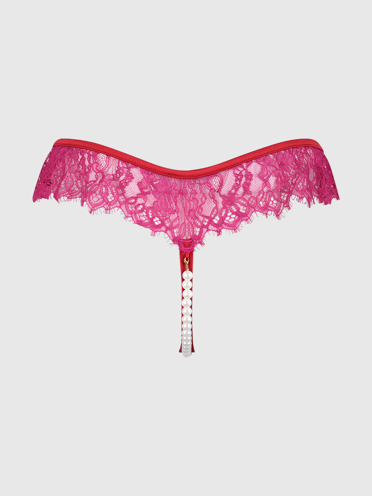 Rosalind Lace & Pearl Crotchless Thong - Image 5